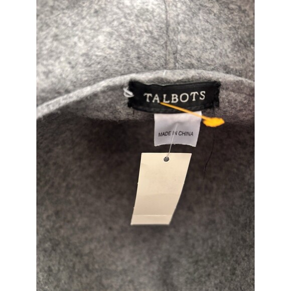 NWT TALBOTS Heather gray Felted Wool Bucket Hat Green Bow Suede Trim, Preppy - Picture 5 of 8